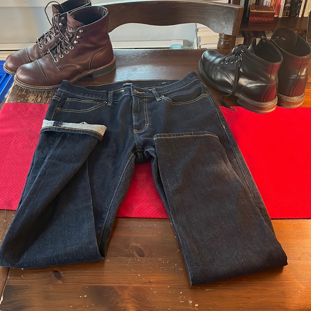 J Crew factory jeans, slim 30x30 dark uniform rinse NWOT